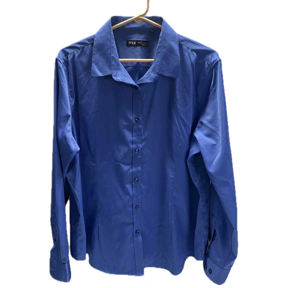 Women's Blue Button-Up Blouse J.Ver XL